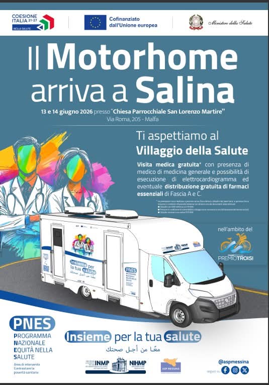 Immagine Motorhome Villaggio della Salute - Malfa Piazza San Lorenzo dal 13 e 14 Giugno 2026